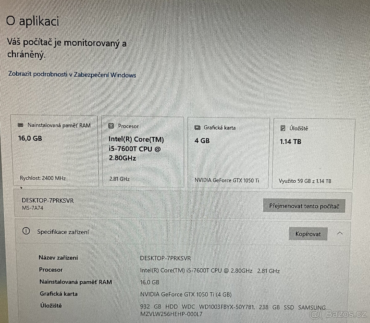 Herní PC MSI i5/16GB/GTX 1050ti 4GB - 6
