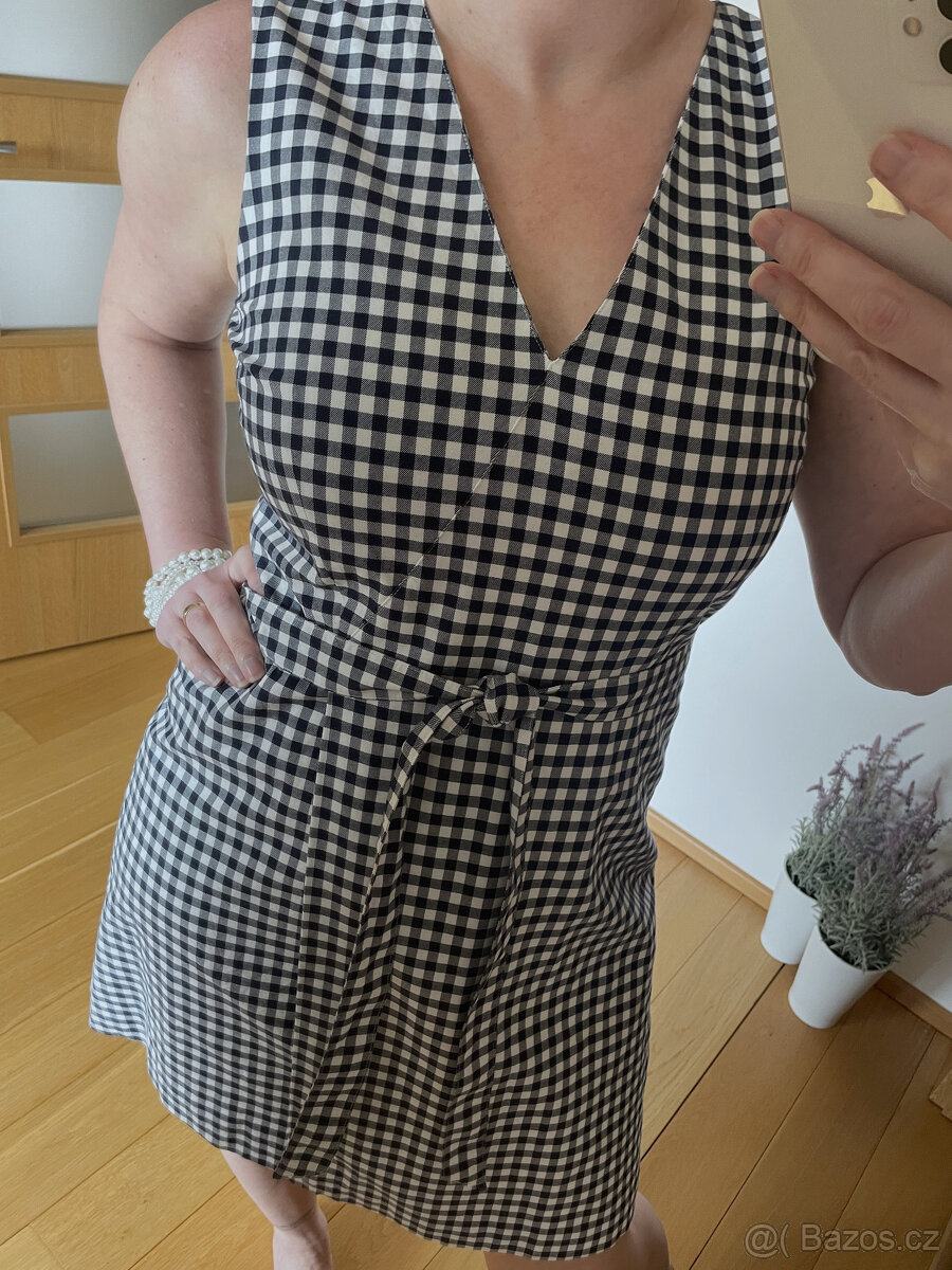 Kostkované tmavě modré bílé šaty Gant vel. 40 - 6