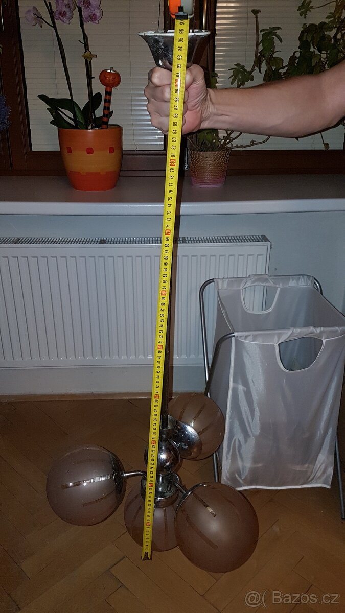 Lustr starožitný Art Deco, chrom, počátek 20. stol. - 6