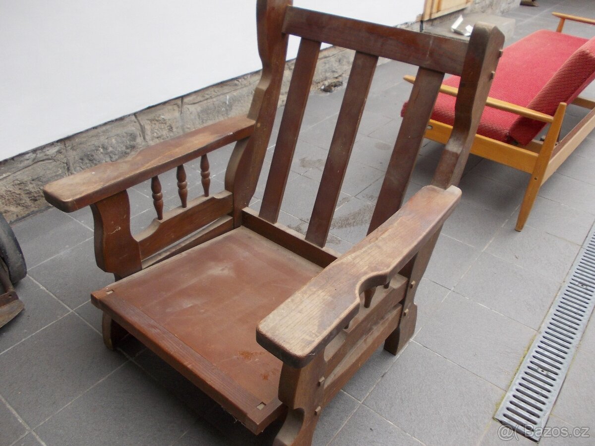 Sedací souprava z dubového dřeva, opravdu bytelná. - 6