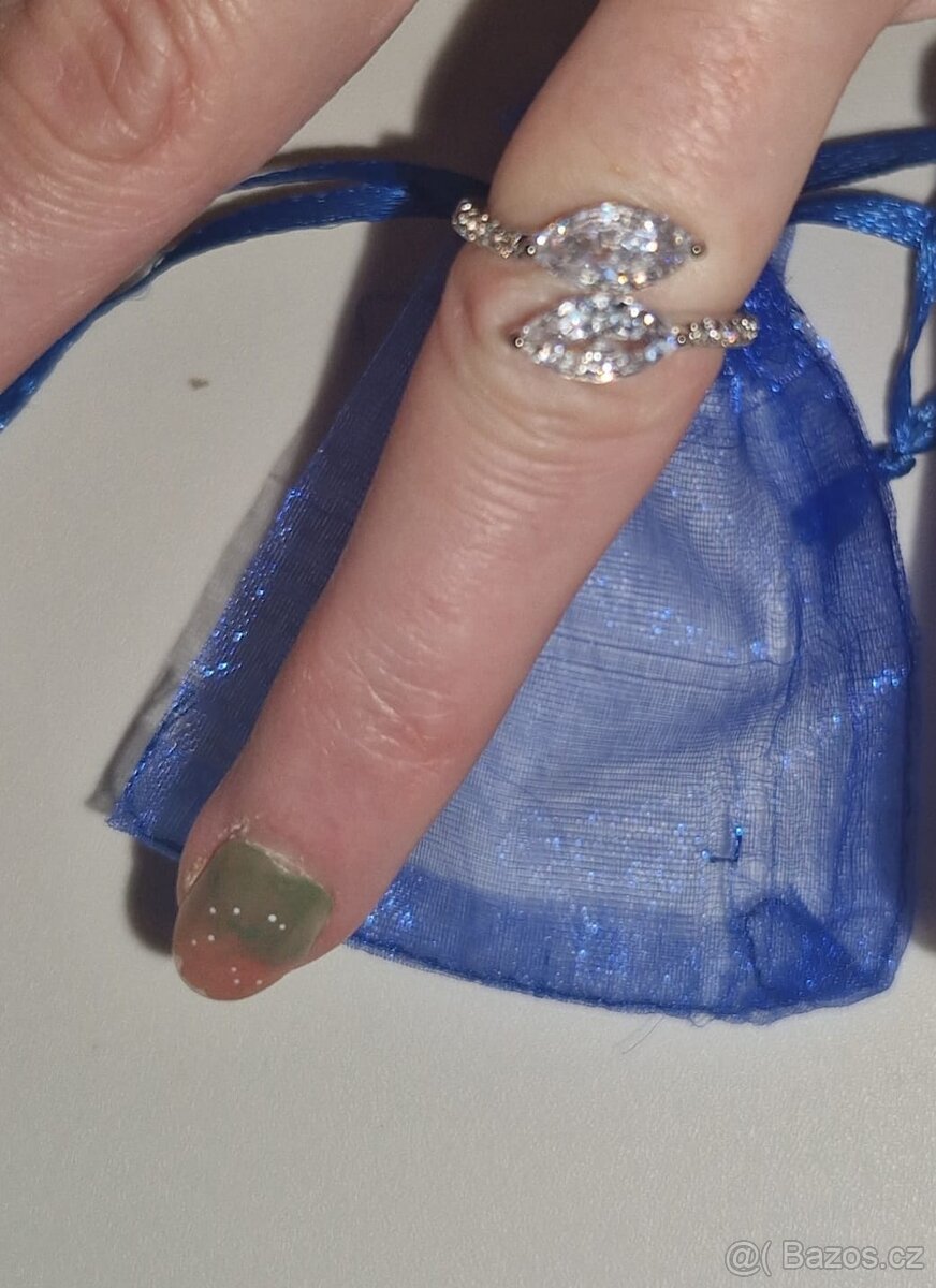 Nový dámský stříbrný nastavitelný prsten prstynek 925 - 6