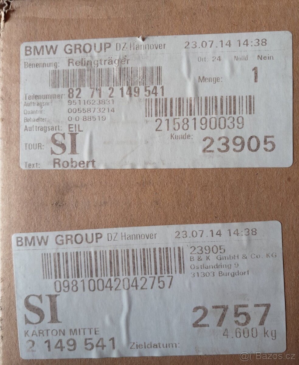 BMW e91 Touring střešní nosiče originální - 6