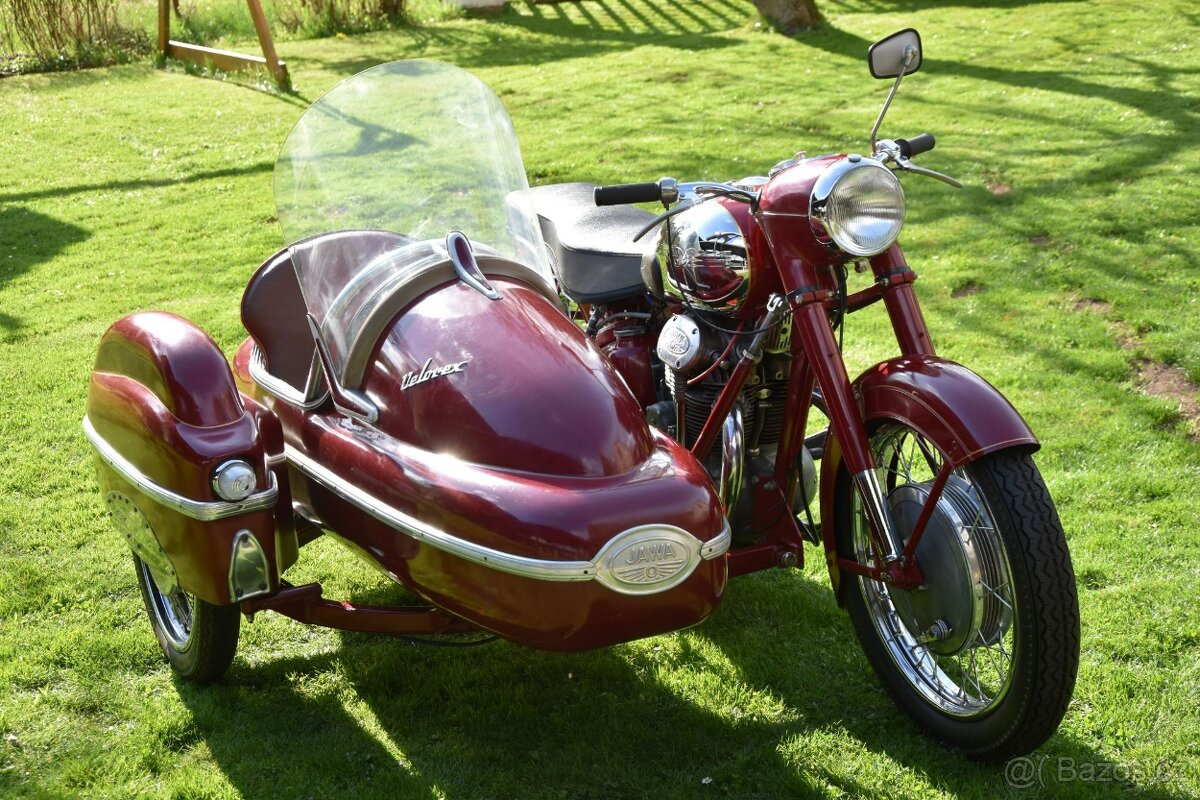 Pěkná JAWA 500 OHC 02 se sidecarem Velorex - 6