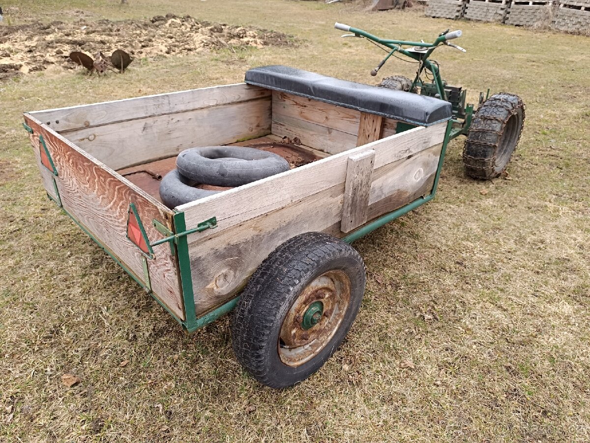 Fréza (malotraktor) bez agregátu + brzděný vozík - 6