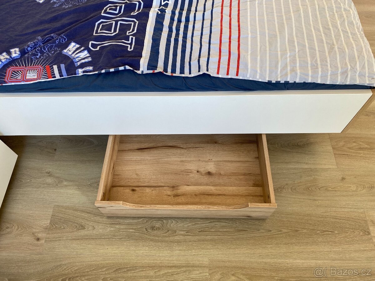 Dřevěná postel 120x200 + MATRACE A ROŠTY - 6