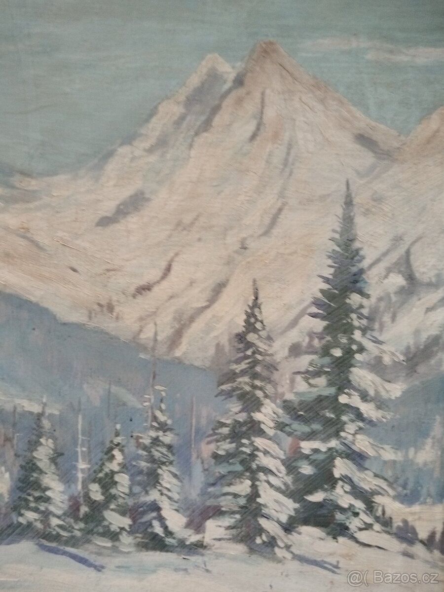 obraz ZIMNÍ ROMANCE, olej, sign. L. Trinkmoc - 6