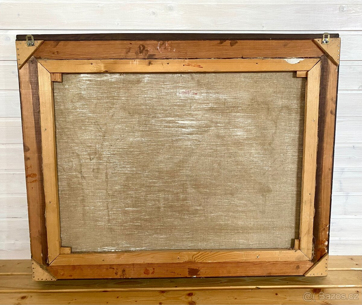 Starý velký obraz, zdobený rám - 6