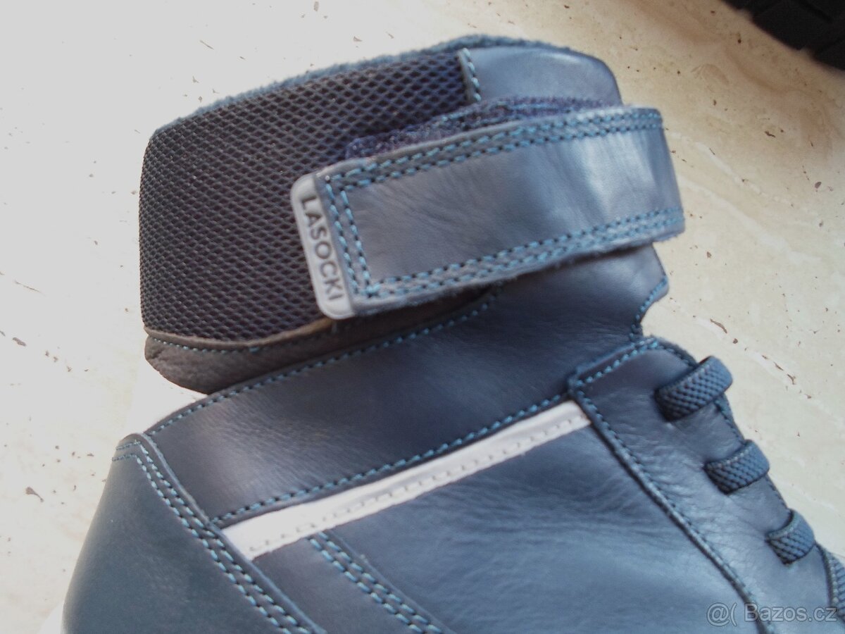 Modré boty polobotky kožené - 37 - 6