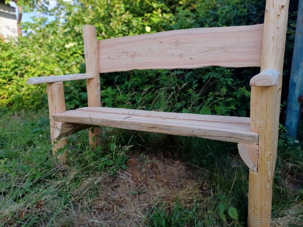 srubová lavice, lavice na zahradu, lavička k ohni - 6