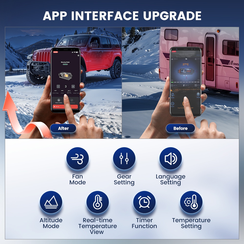 Nezávislé naftové topení 5-8kW 12, 24 a 220V, Bluetooth - 6