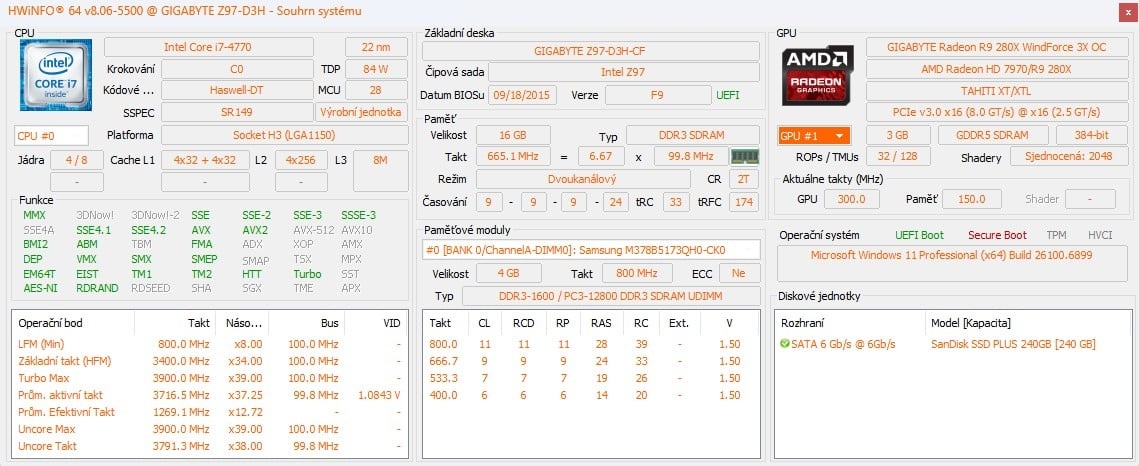 Herní PC i7-4770, R9 280X, 16GB RAM, SSD+HDD, WIN 11 - 6