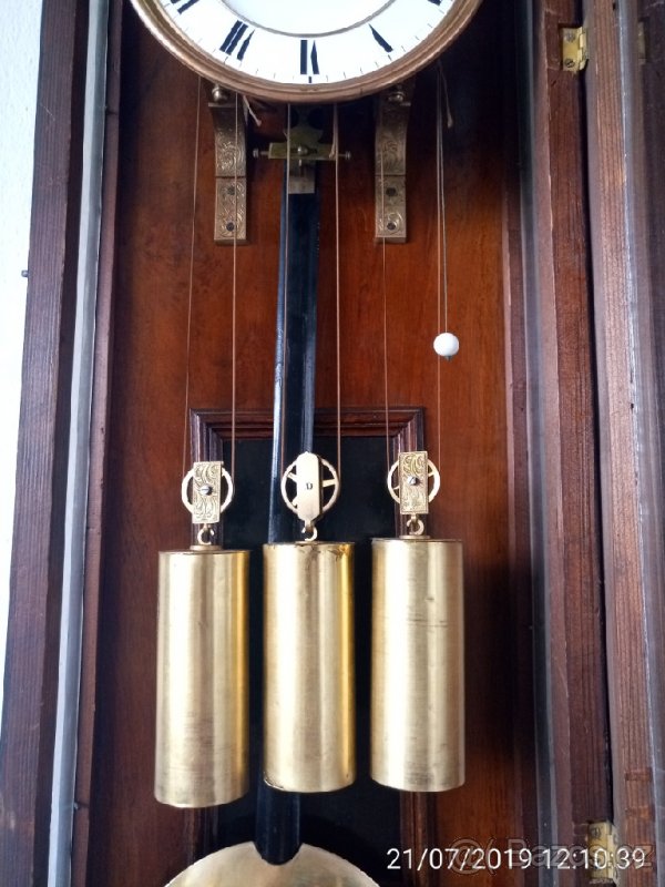 Unikátní třízávažové hodiny po servisu hodinářem. - 6