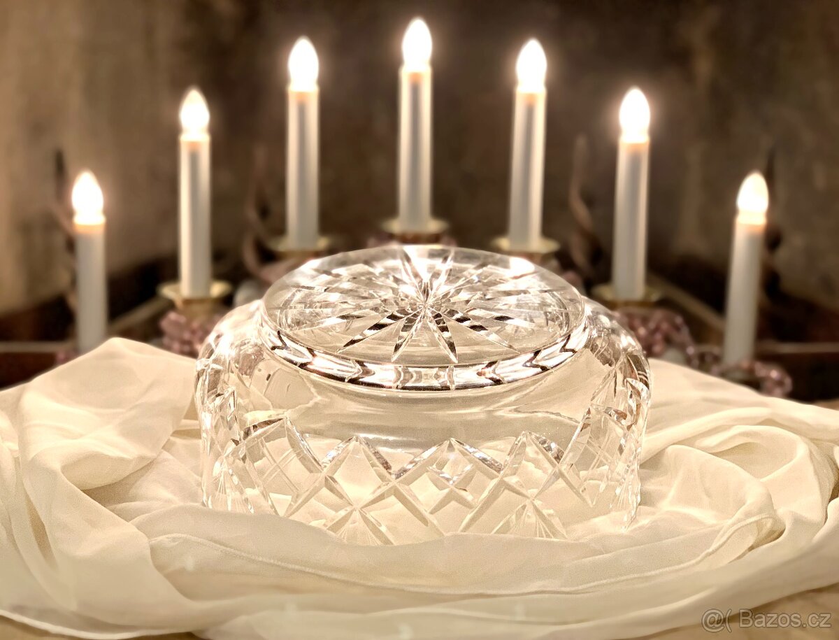 Křišťálová masivní mísa Bohemia Crystal Czechoslovakia - 6