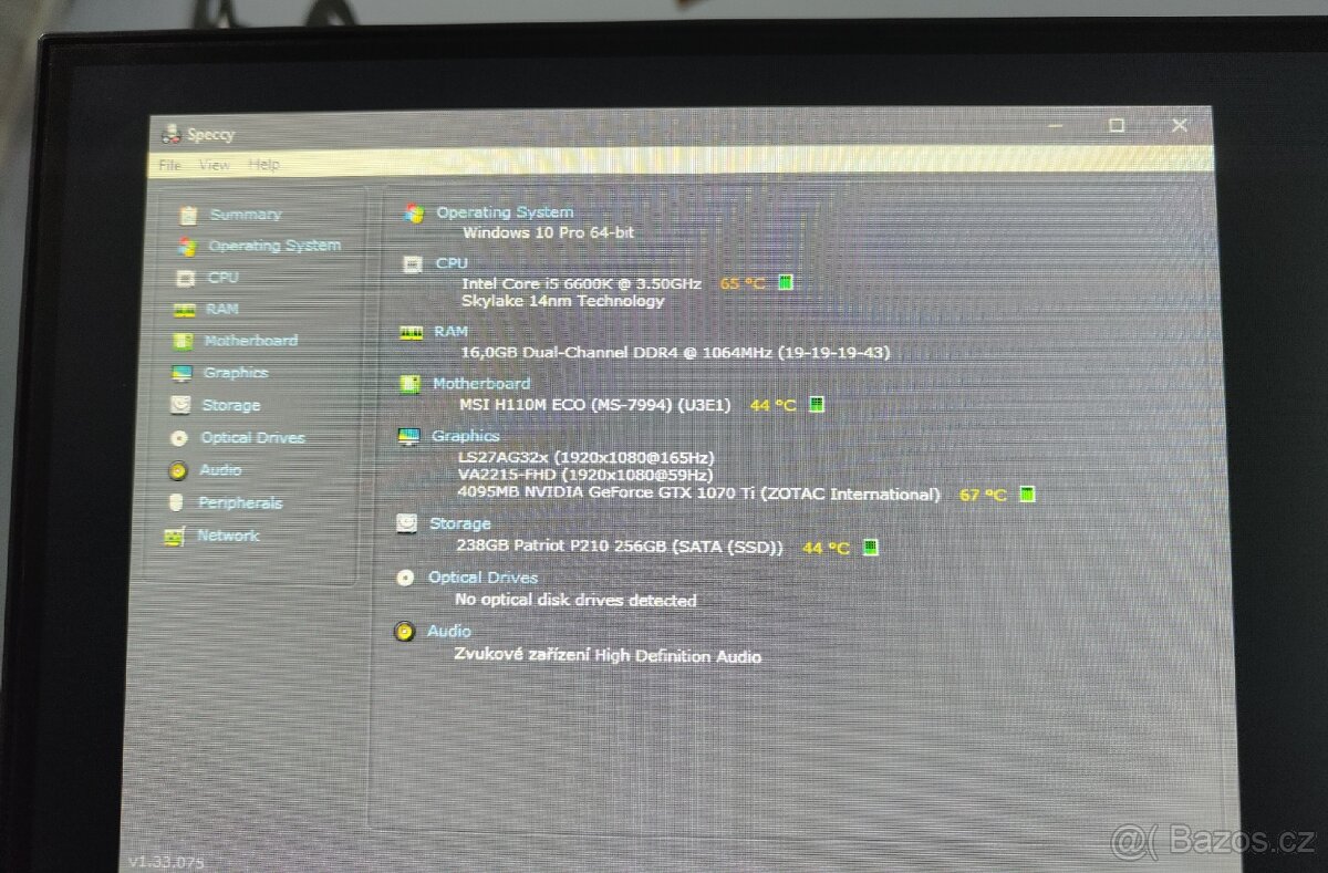 Herní PC – i5 6600K, 16 GB RAM, GTX 1070 TI
- 6