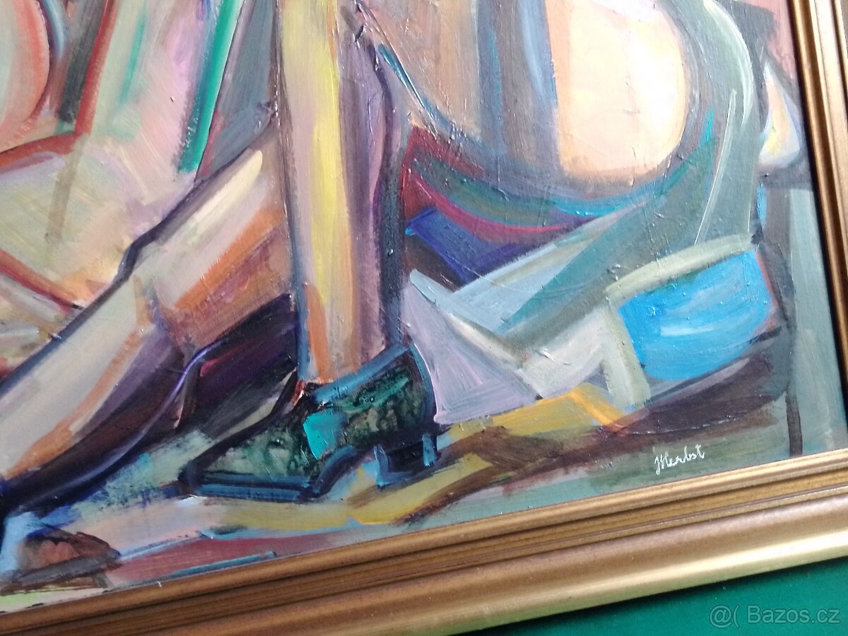 Herbst Jaroslav Ženy-moderna, olej/plátno, rám. - 6