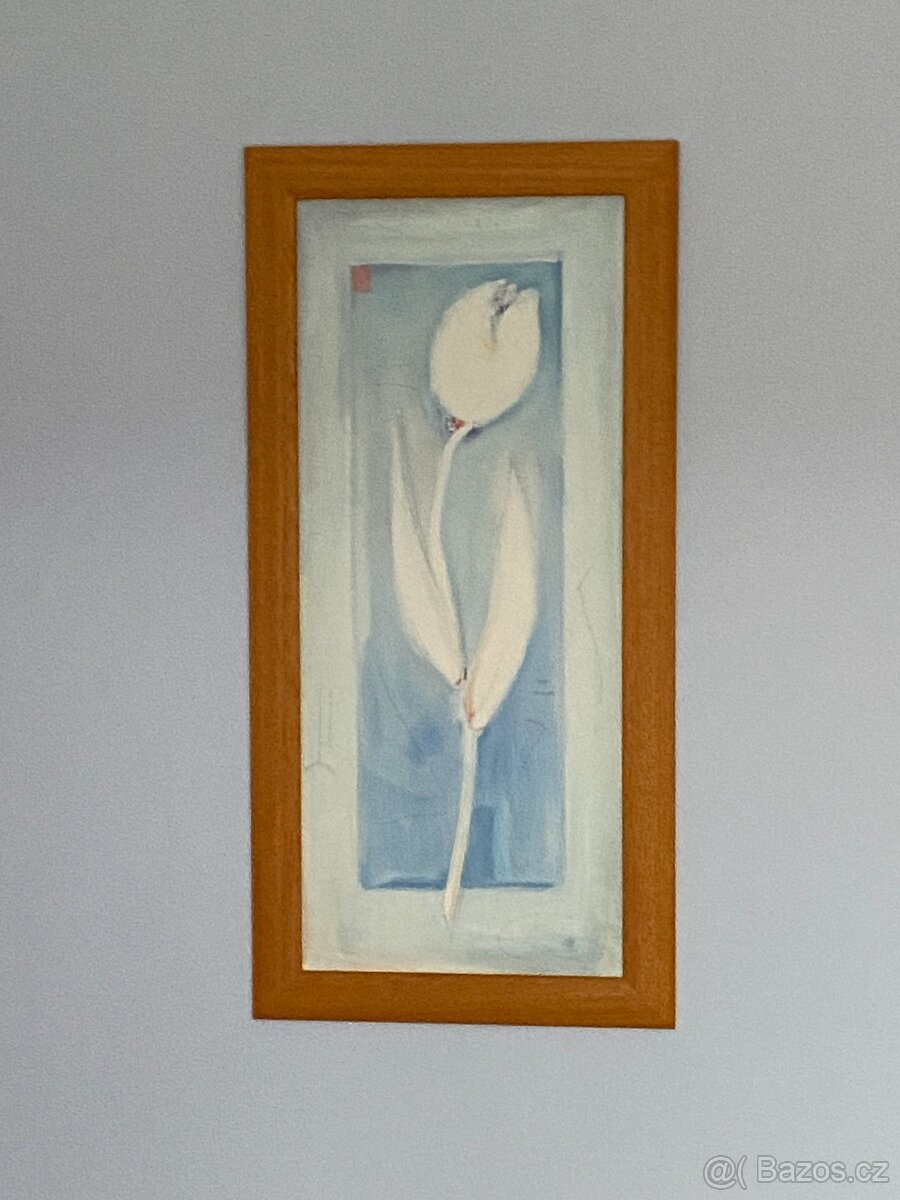 NÁDHERNÝ OBRAZ VE DŘEVĚNÉM RÁMU - 6