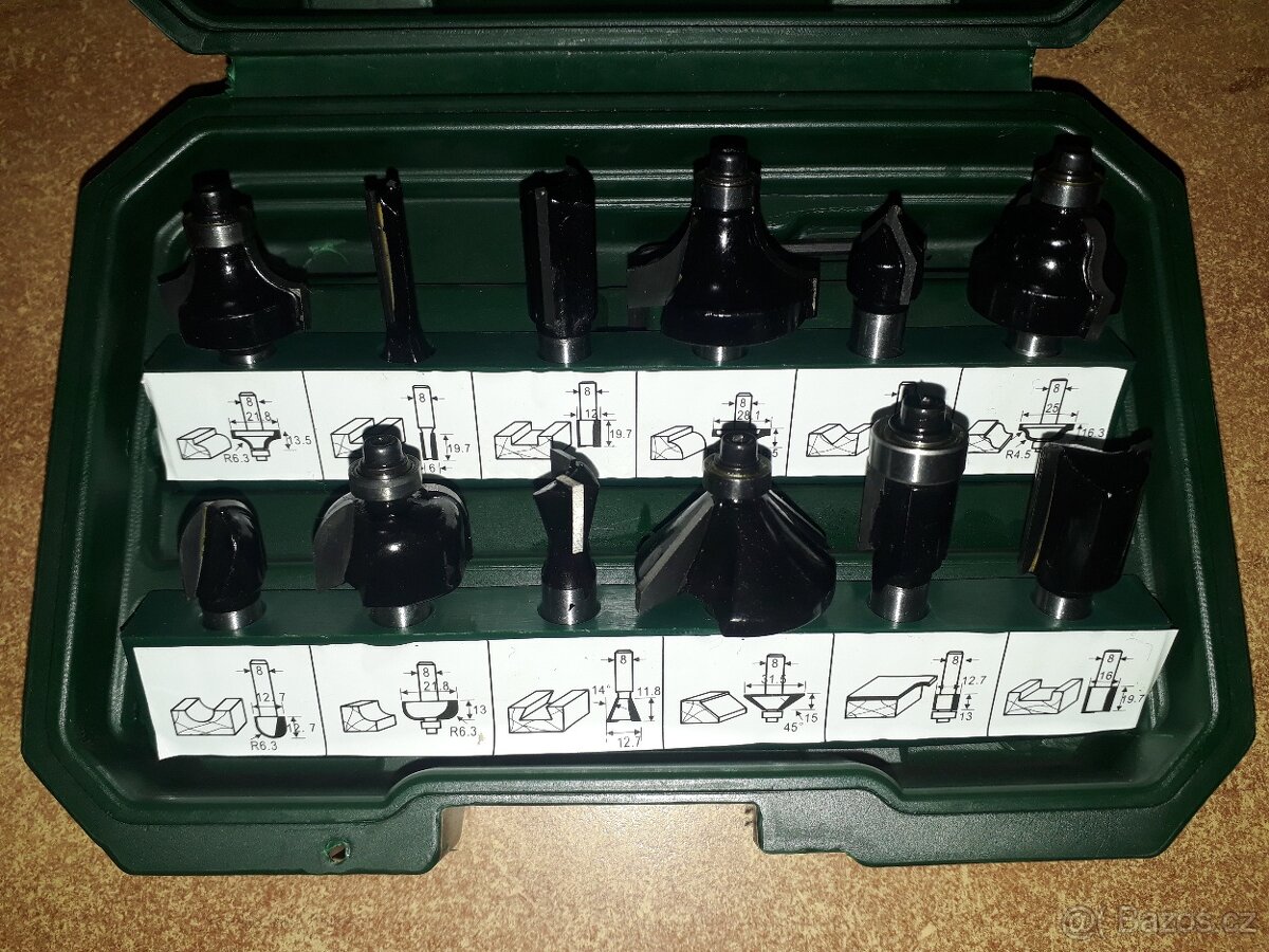 Sada frézovacích bitů pro horní frézy. - 6