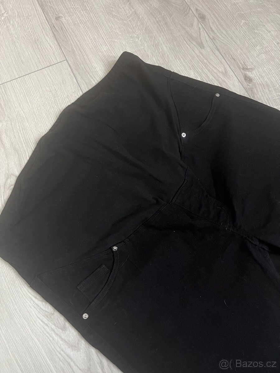 Těhotenské černé rifle H&M - 6