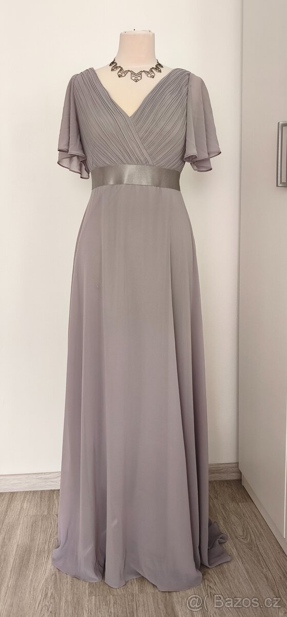 Šedé plesové/společenské šaty - 6