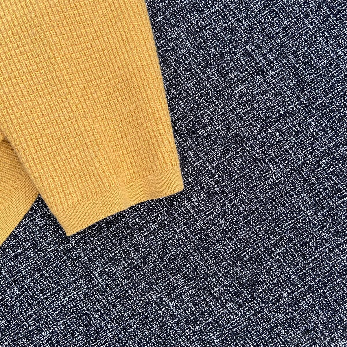 Pánský hořčícový vlněný svetr s kulatým výstřihem vel. М 48- - 6