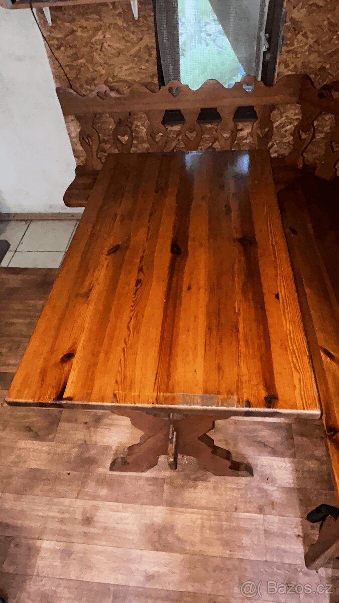 Selská sedací souprava + sekretář z masivu - 6