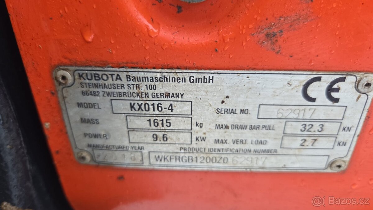 K prodeji mini bagr Kubota KX 016 - 6