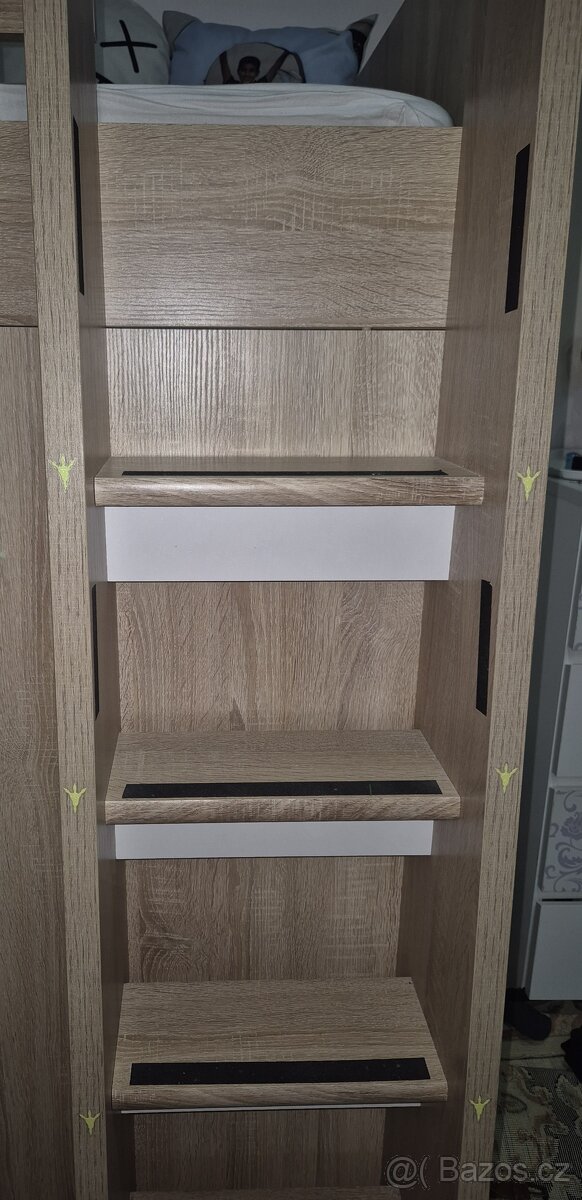 Dětská Multifunkční patrová postel + mantinel+ matrace - 6