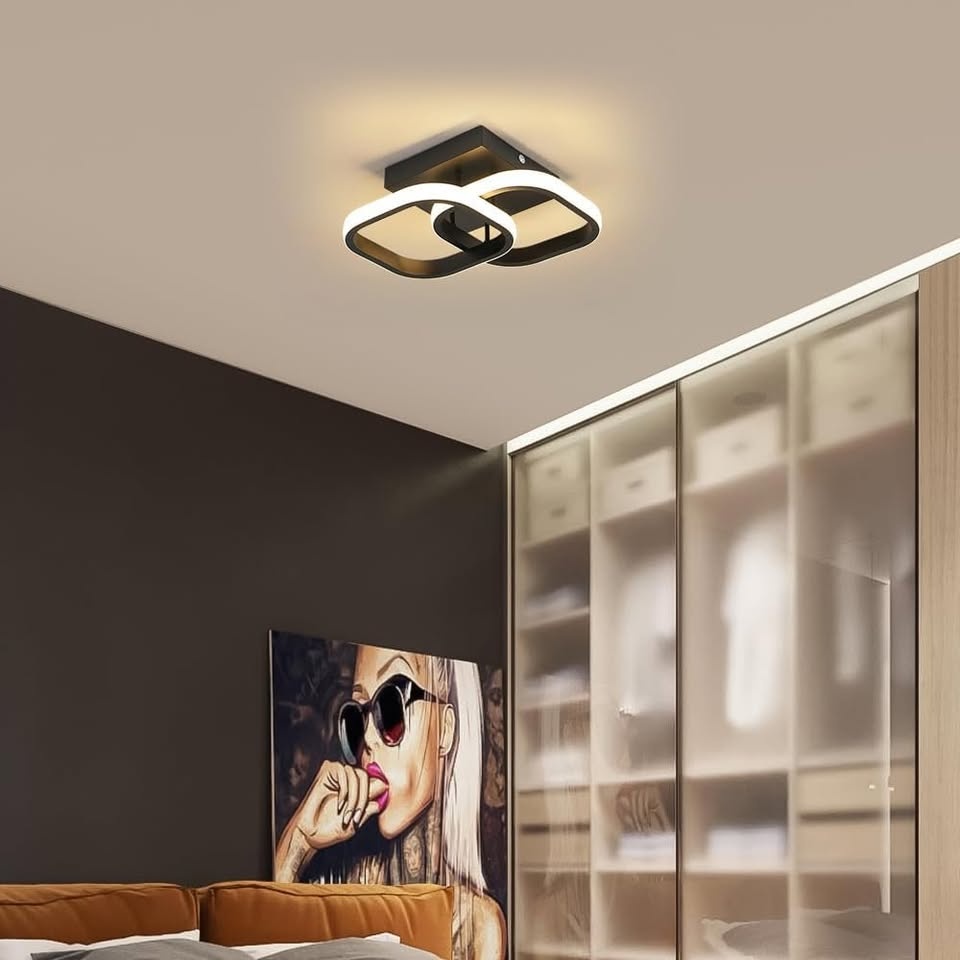 Moderní LED svítidlo - černé/bílé - čtverce - 6