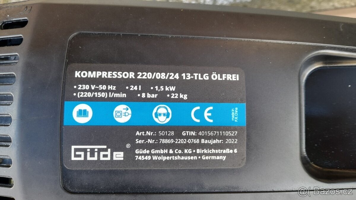 Bezolejový kompresor Gude - 6