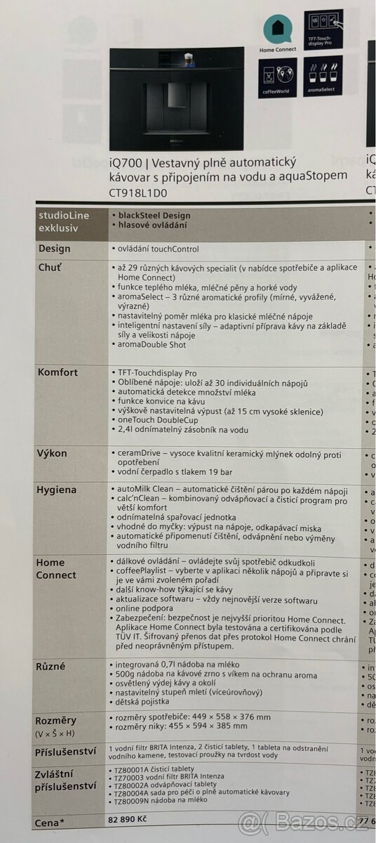 Nový vest. kávovar SIEMENS STUDIO LINE s pevným připoj.vody - 6