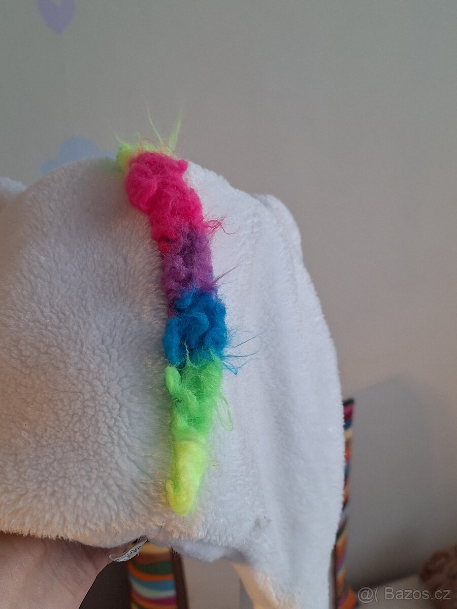 Zimní čepice šála - jednorožec - 6