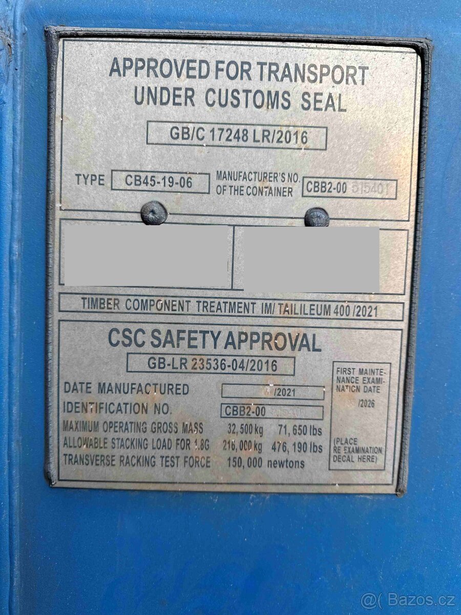 Prodám 12m lodní kontejner (40') – High Cube, IICL (modrá) - 6