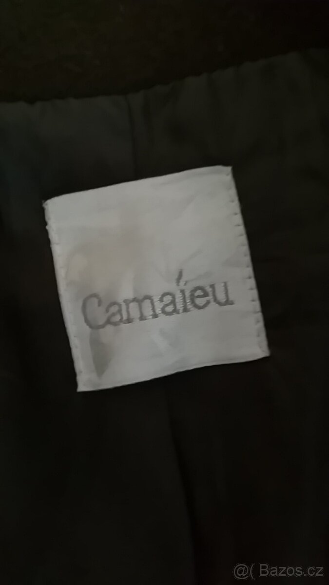 Dámský flaušový kabát tmavě khaki vel. 36 Camaieu - 6