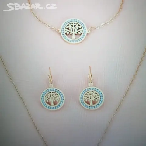 Set náušnice+řetízek s přívěškem+náramek - 6