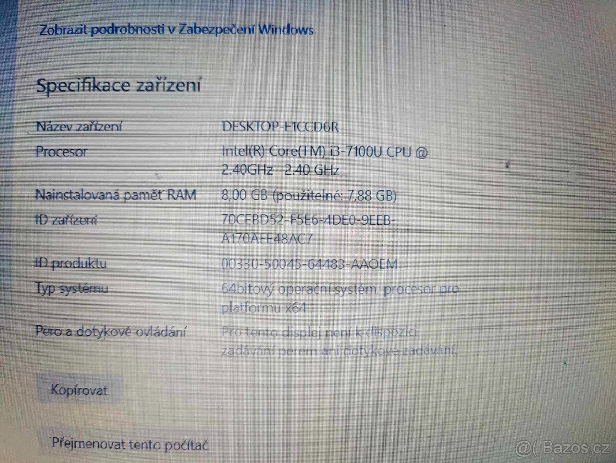 LENOVO V310/ i3-7100U / 4GB RAM / 128GB SSD+1TB HDD / Win 10 - 6