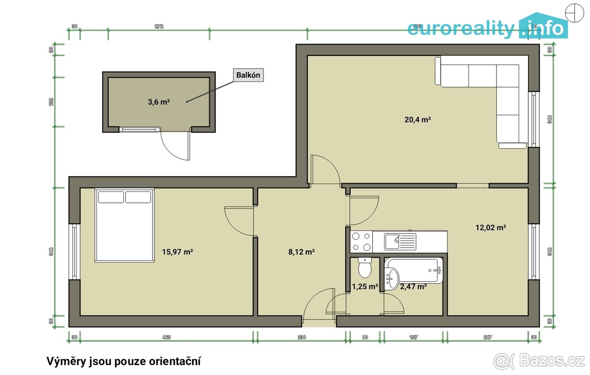 Prodej, byt 2+1, 64 m² ul. Za Tratí, Mariánské Lázně- sídliš - 6