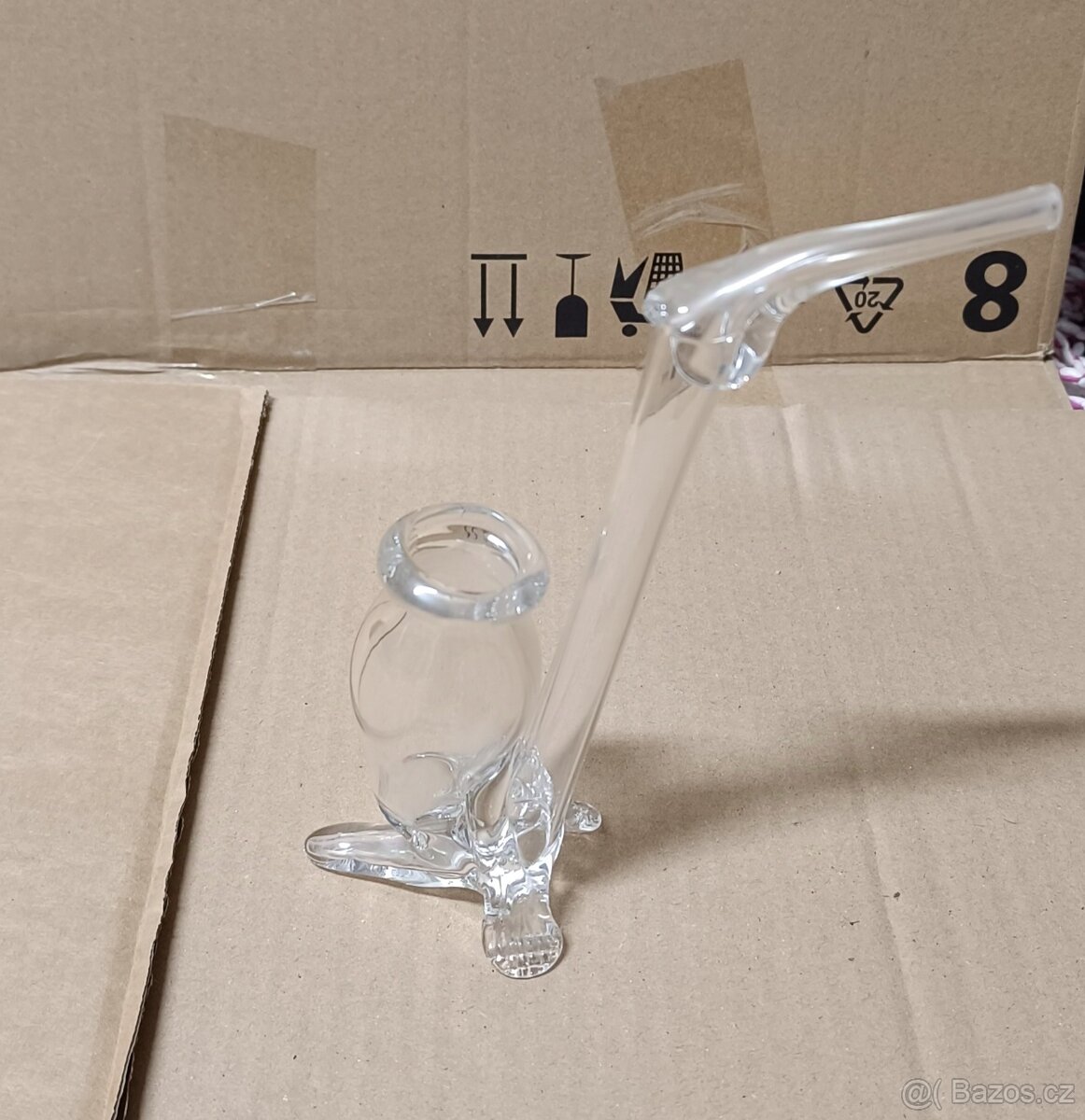 Designová skleněná váza / dekorace – ručně tvarované sklo - 6