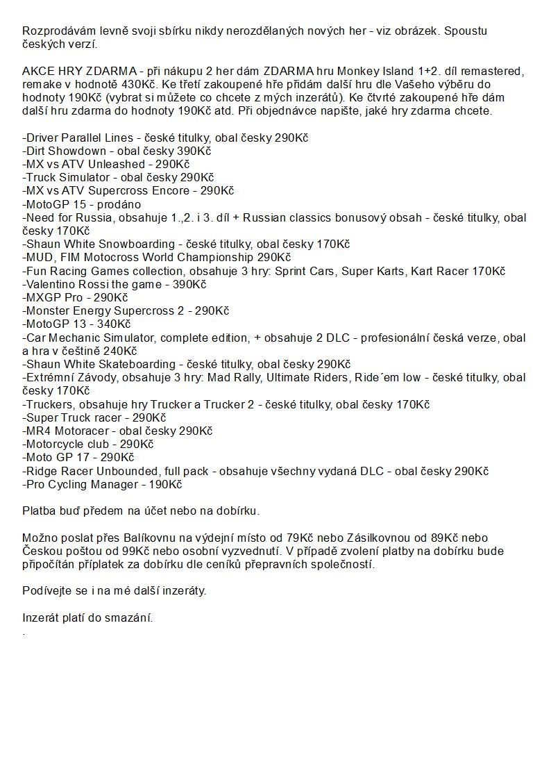 nové, nerozdělané PC hry ve folii, levně + HRY ZDARMA - 6