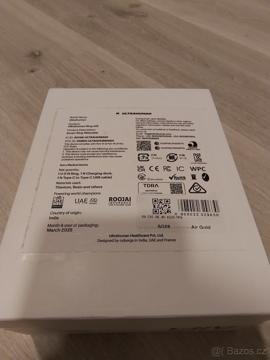 Ultrahuman ring AIR - vel. 08, zlatý - 6