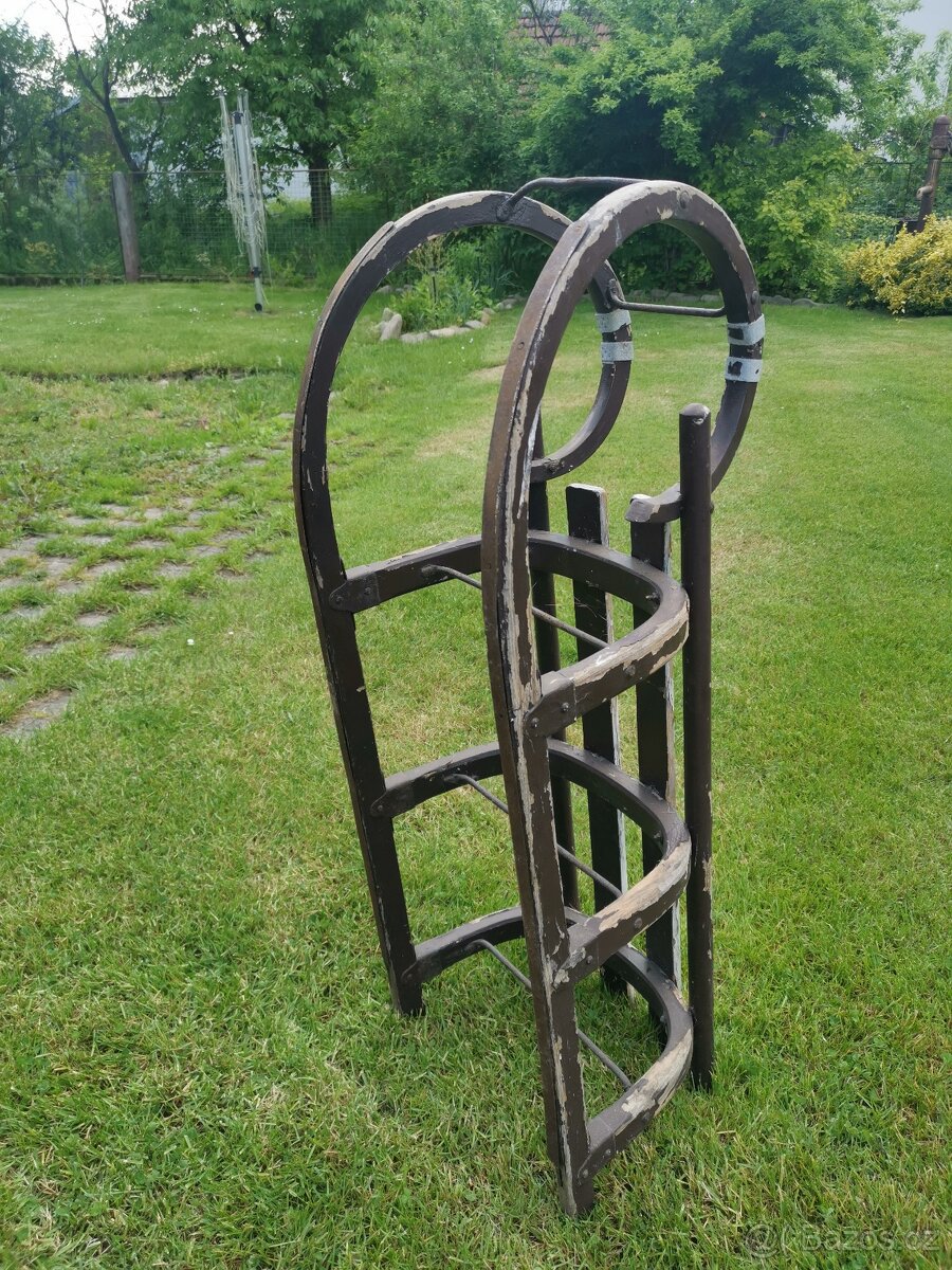 Sáně rohačky, starožitné, na upcyklaci - 6