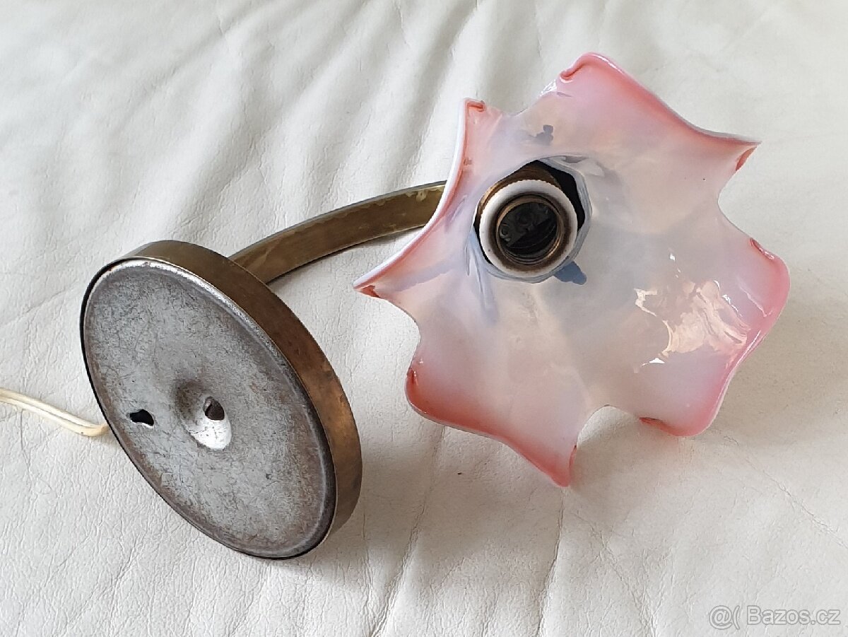 Retro stolní / nástěnná lampička - mosaz / zvonek - 6