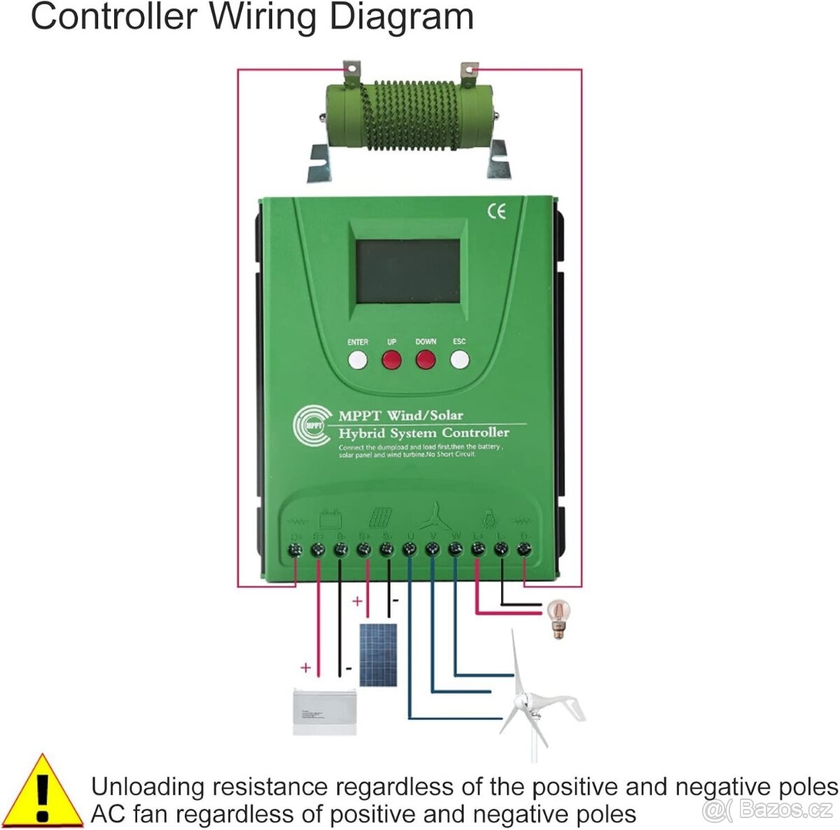 Větrný, solární hybridní regulátor 12/24V - 6