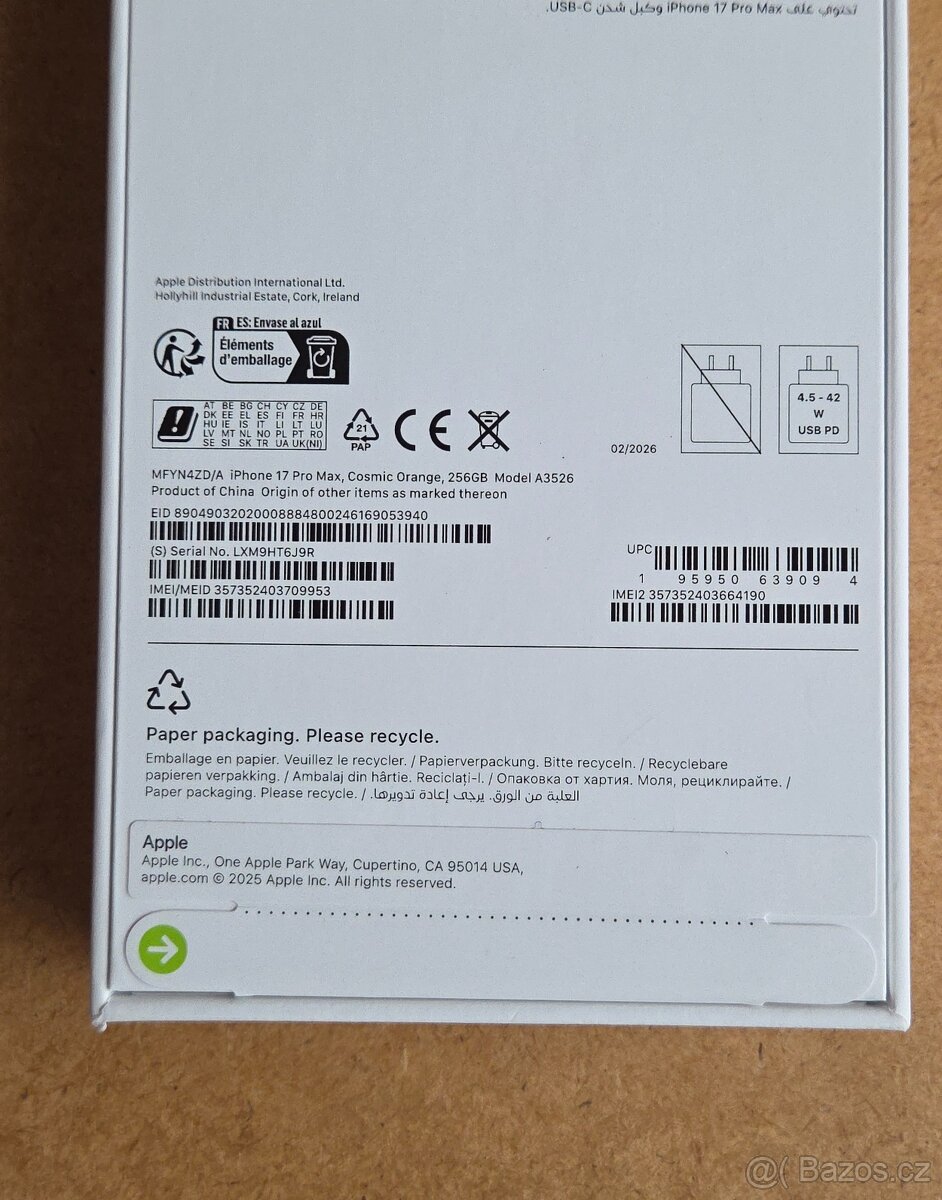 iPhone 17 Pro Max 256GB Cosmic Orange NEROZBALENÝ - 6