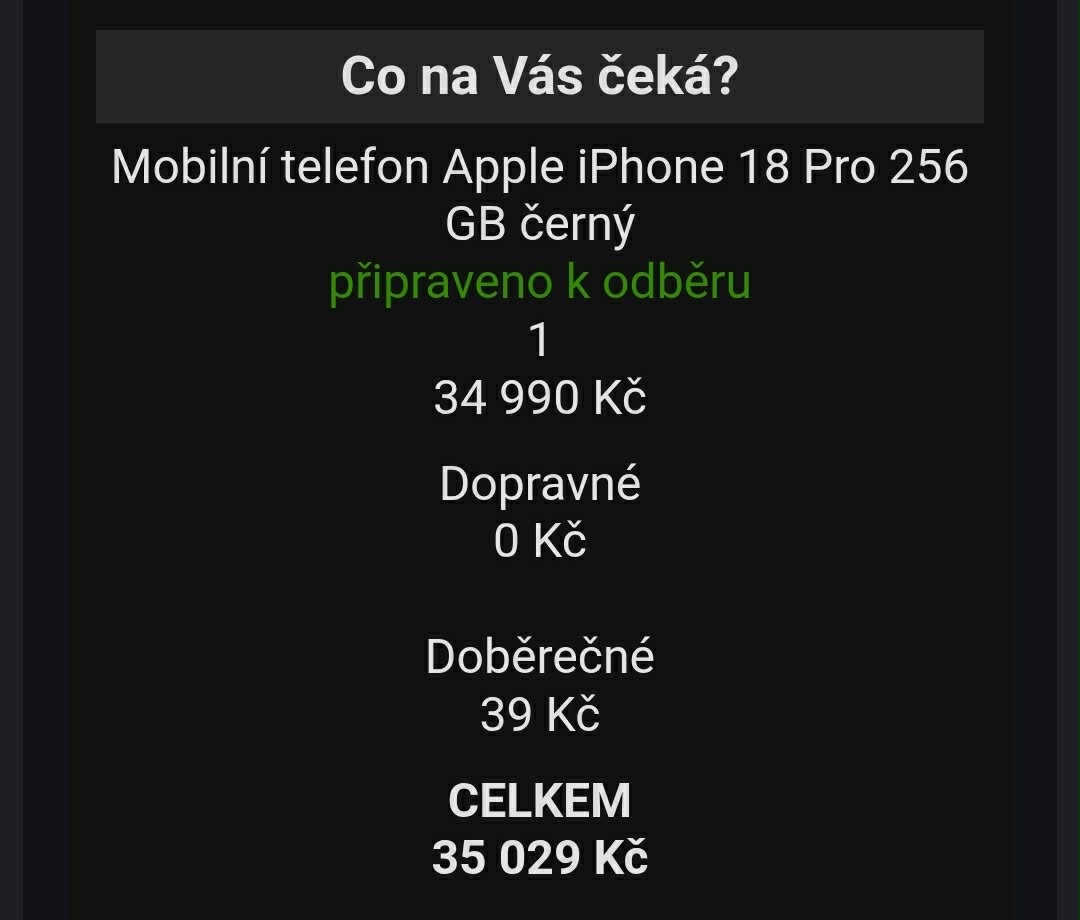 Apple iPhone 18 Pro 256GB Black Černý - 6