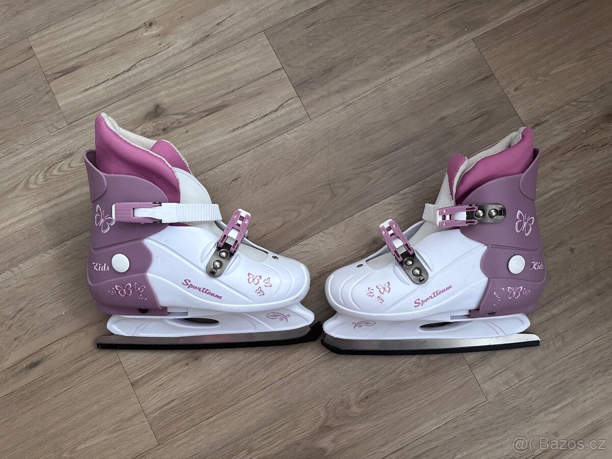 Dětské lední brusle Sportteam Kids (bílo-fialkové, dívčí) - 6