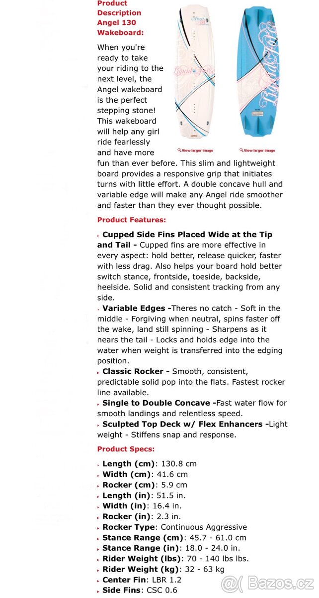 2008 Liquid Force Angel 130 Wakeboard - 6