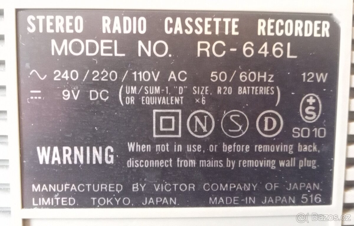 Radiomagnetofon JVC RC-646L, špičkový zvuk - 6