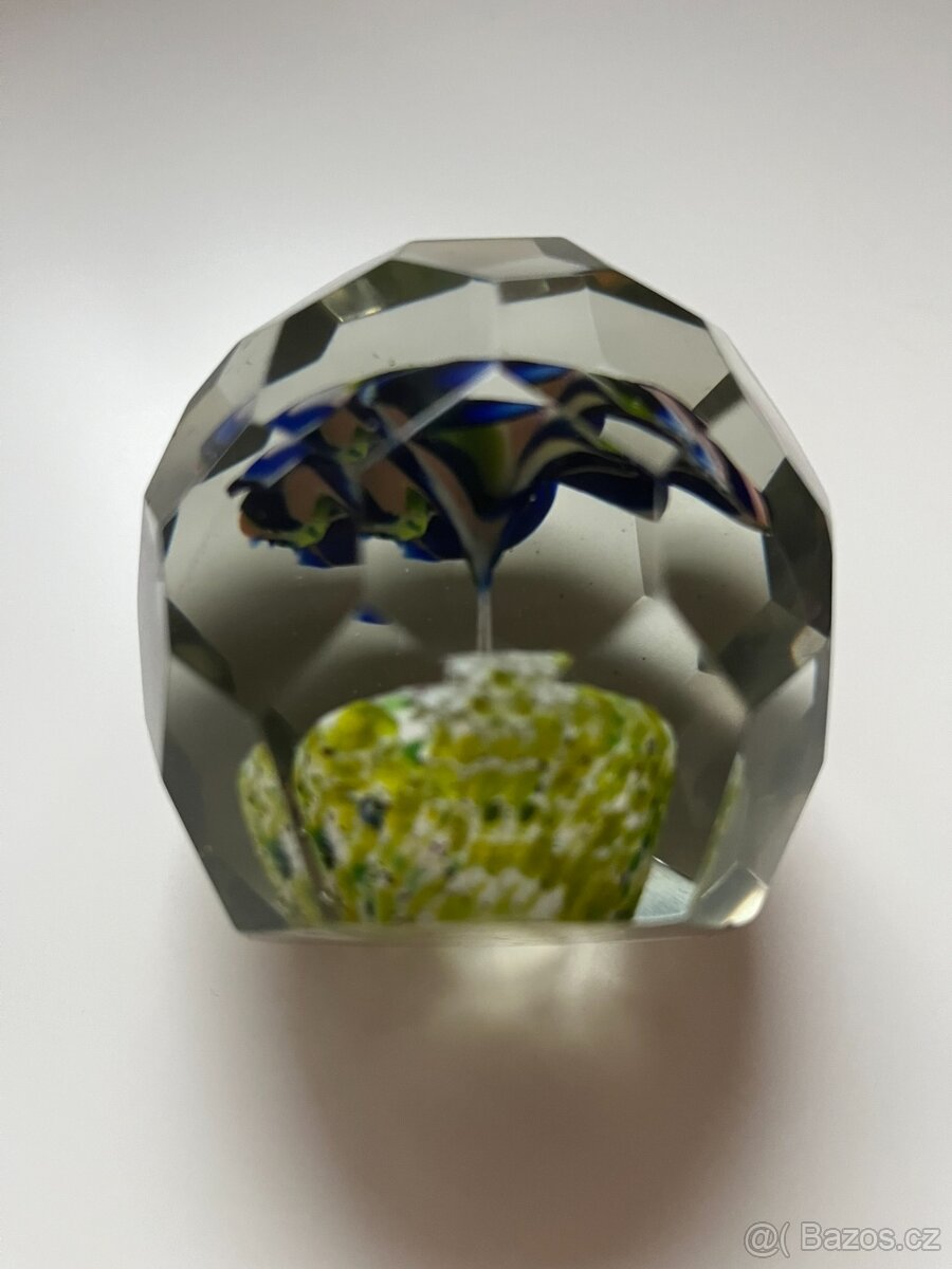 Starožitné krásné těžítko, broušené sklo - 6