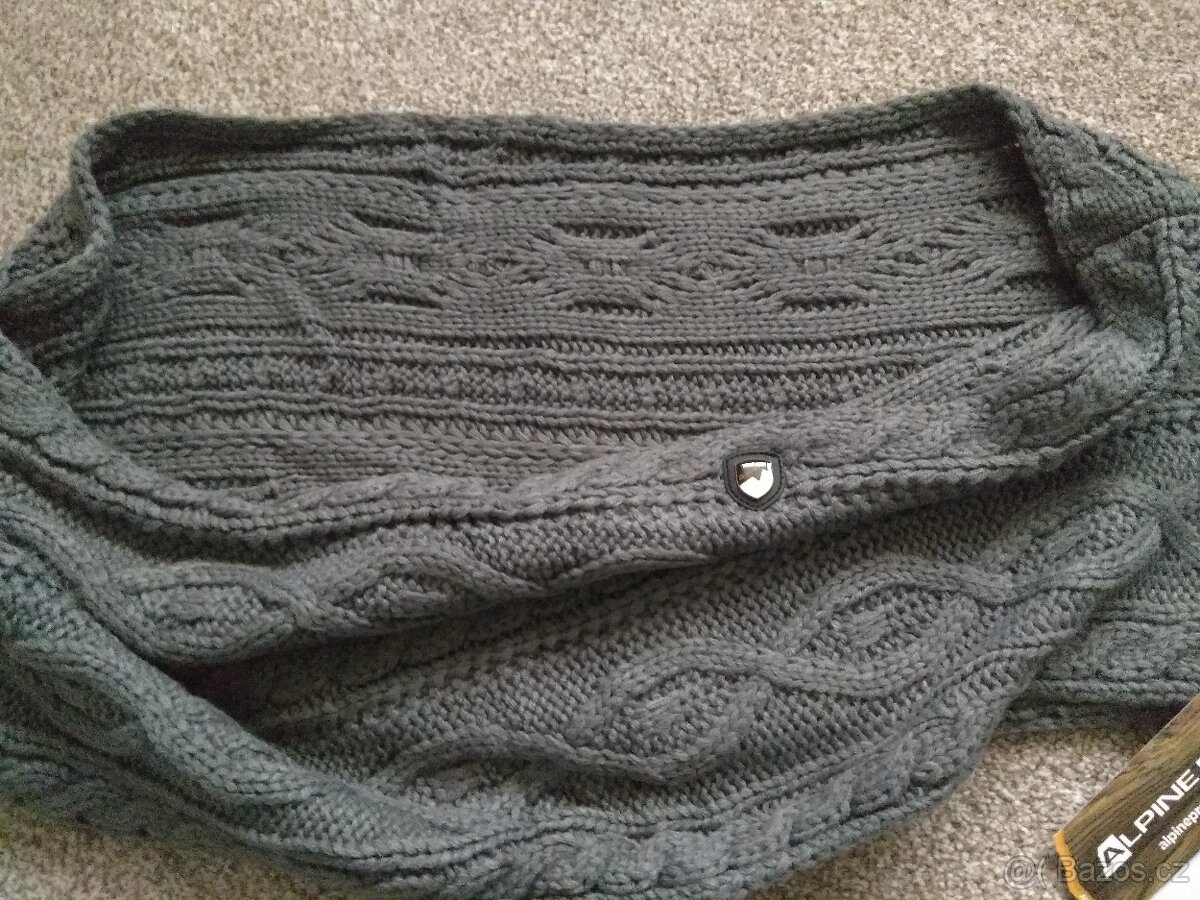 Nová unisex pletená zimní kruhová šála Alpine Pro - šedá - 6