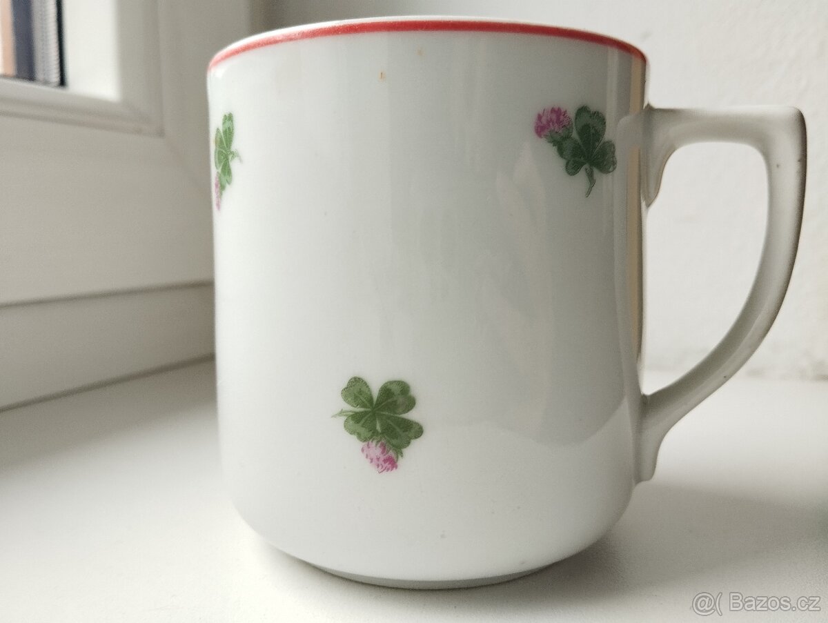 starožitní hrnek - jetel - 6